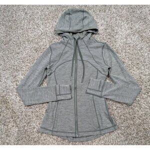 Lululemon Define Hooded Jacket Nulu Women's 4 Heather Green Performance Full Zip